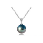 Premium 10–11mm Pearl Pendant in Silver