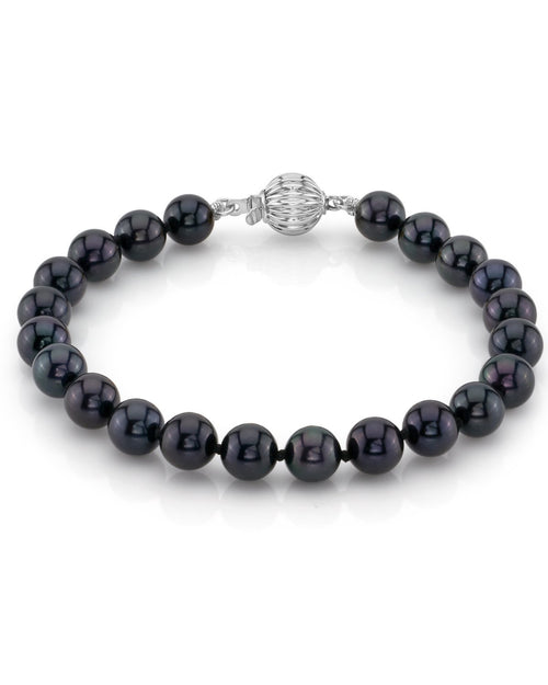 Black Japanese Akoya Pearl Bracelet – 11.0–12.0mm Pearls
