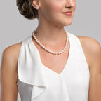 Elegant White Akoya Pearl Necklace & Earrings 2-Piece Set, 7.0–8.0mm
