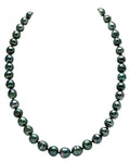 Elegant Dark Tahitian Circled Baroque Pearl Necklace, 9.0–11.0mm
