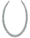 Elegant Silvery-Green Tahitian South Sea Pearl Necklace, 9.0–11.0mm