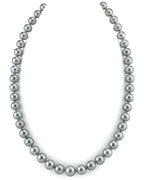 Elegant Silvery-Green Tahitian South Sea Pearl Necklace, 9.0–11.0mm