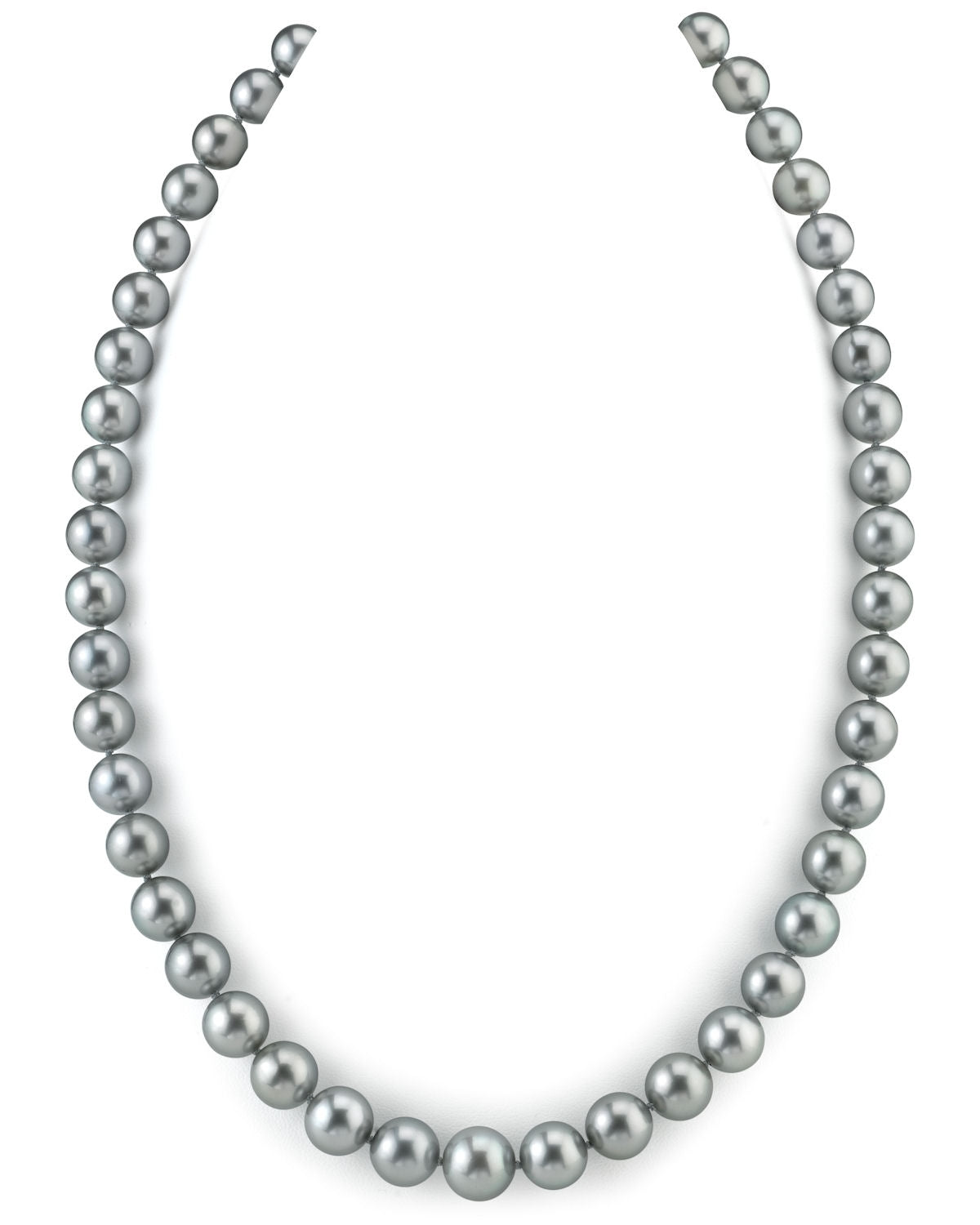Elegant Silvery-Green Tahitian South Sea Pearl Necklace, 9.0–11.0mm