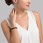 Elegant Black Tahitian Drop-Shaped Pearl Bracelet – 7.0–8.0mm