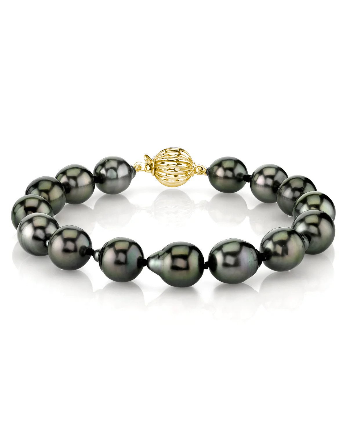 Elegant Black Tahitian Drop-Shaped Pearl Bracelet – 7.0–8.0mm