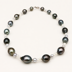 Moana Elegant Baroque Tahitian & Akoya Pearl Necklace – 8–11mm