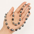 Moana Elegant Baroque Tahitian & Akoya Pearl Necklace – 8–11mm