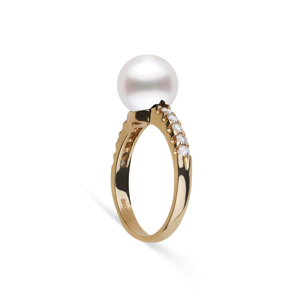Decade Collection 9.0–10.0 mm White South Sea Pearl & Diamond Ring