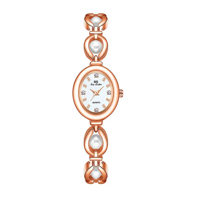 Luxury White Utai Pearl Watch with Rose Gold Accents
