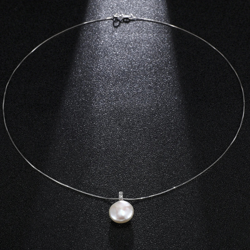Natural Freshwater Pearl 12.0–13.0mm Large Baroque Button Pendant