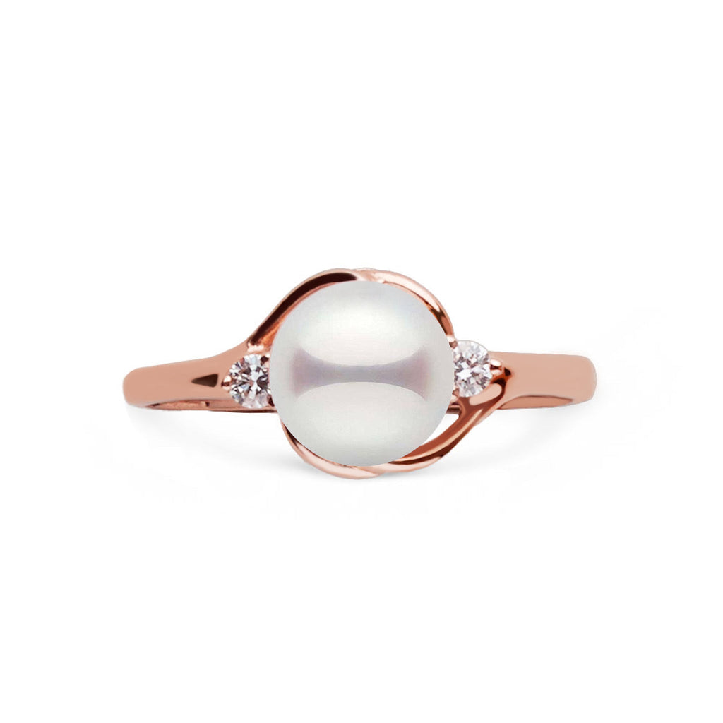 Tiara Collection 6.5–7.0 mm Akoya Pearl & Diamond Ring