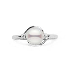 Tiara Collection 6.5–7.0 mm Akoya Pearl & Diamond Ring