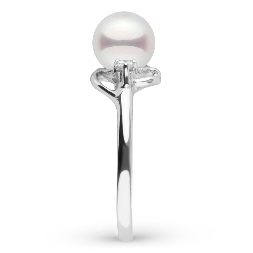 Tiara Collection 6.5–7.0 mm Akoya Pearl & Diamond Ring