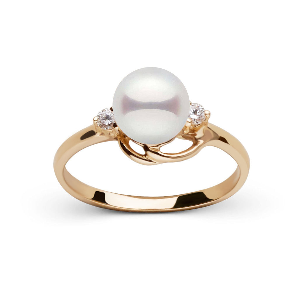 Tiara Collection 6.5–7.0 mm Akoya Pearl & Diamond Ring