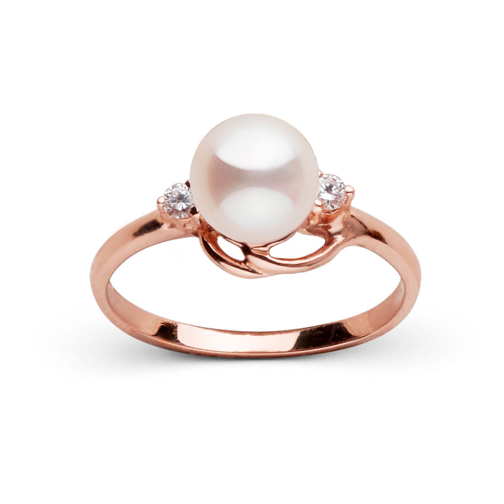 Tiara Collection 6.5–7.0 mm White Freshadama Pearl & Diamond Ring