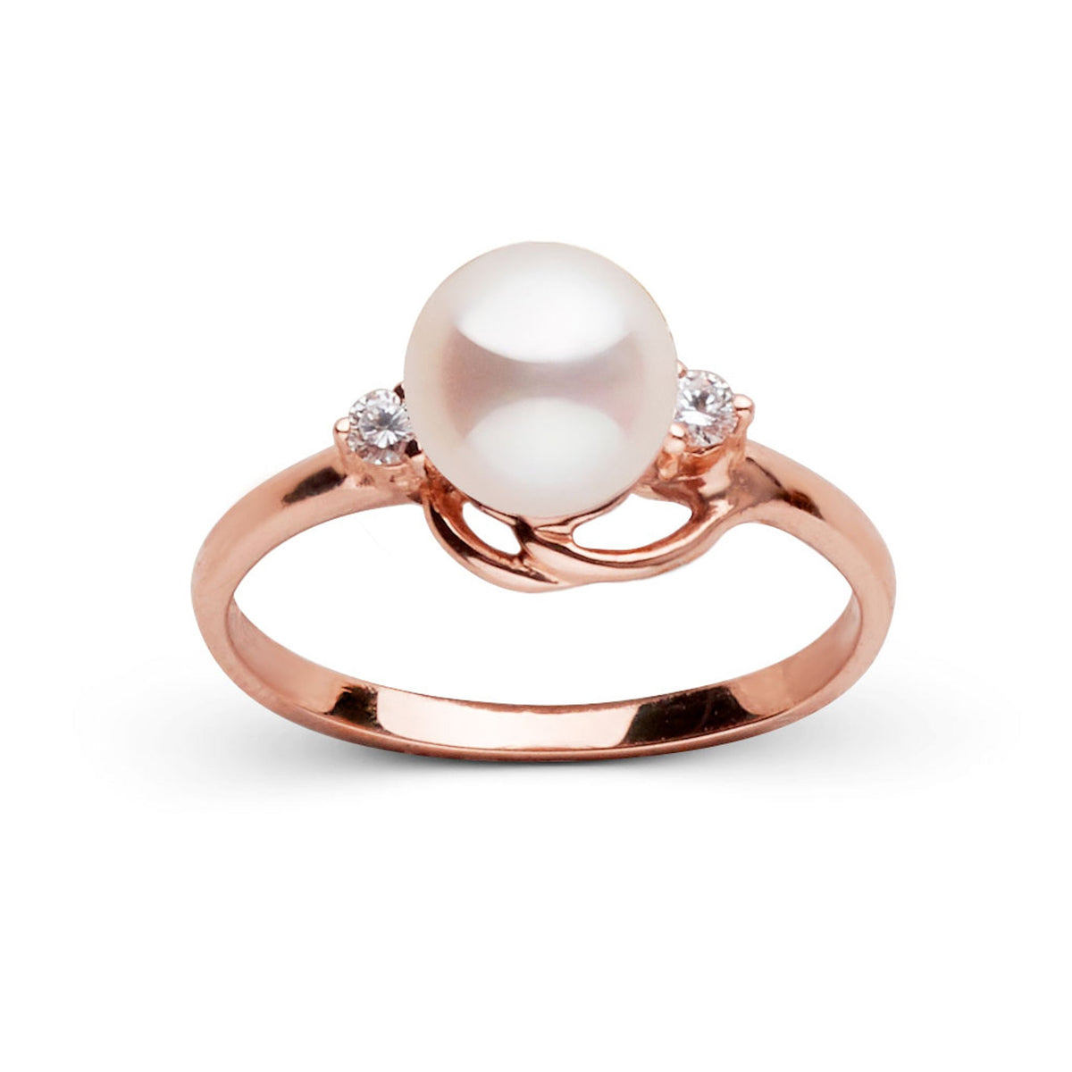 Tiara Collection 6.5–7.0 mm White Freshadama Pearl & Diamond Ring