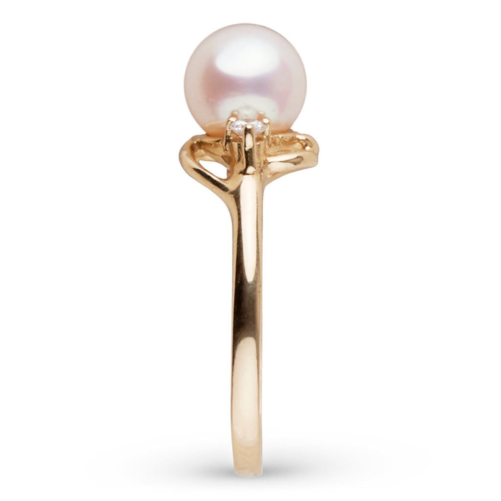 Tiara Collection 6.5–7.0 mm White Freshadama Pearl & Diamond Ring