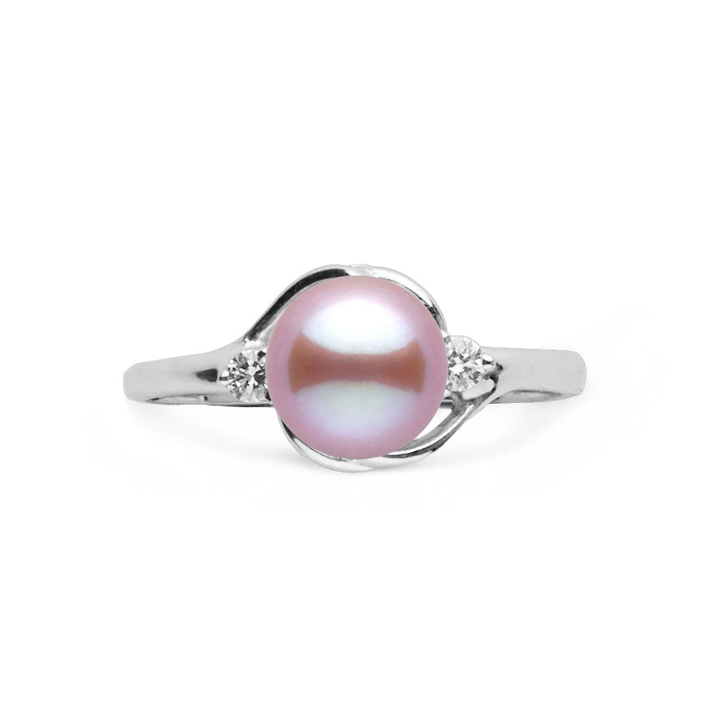 Tiara Collection 6.5–7.0 mm Lavender Freshadama Pearl & Diamond Ring