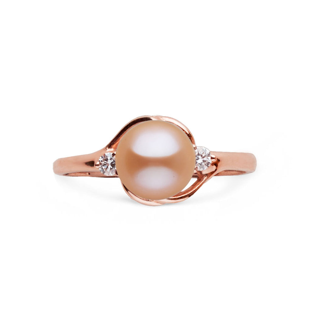 Tiara Collection Pink Freshadama Pearl & Diamond Ring, 6.5–7.0 mm