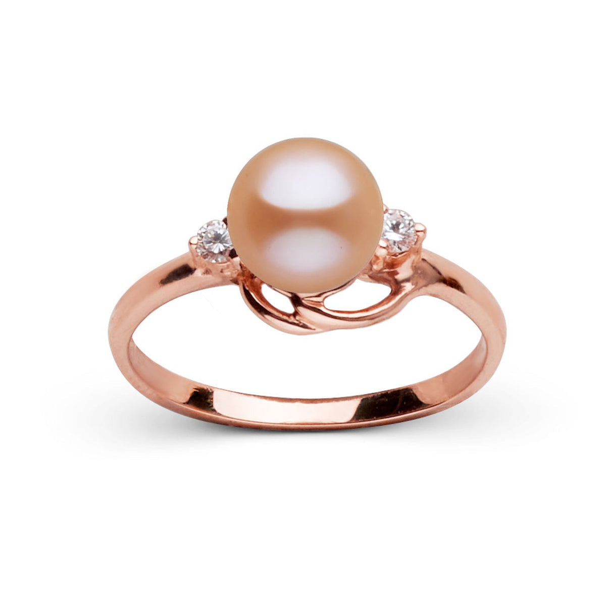 Tiara Collection Pink Freshadama Pearl & Diamond Ring, 6.5–7.0 mm