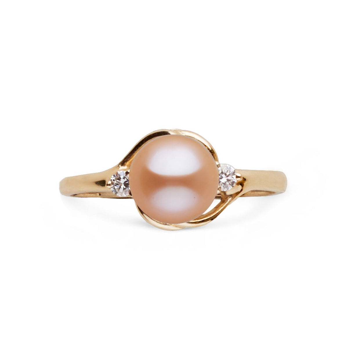 Tiara Collection Pink Freshadama Pearl & Diamond Ring, 6.5–7.0 mm