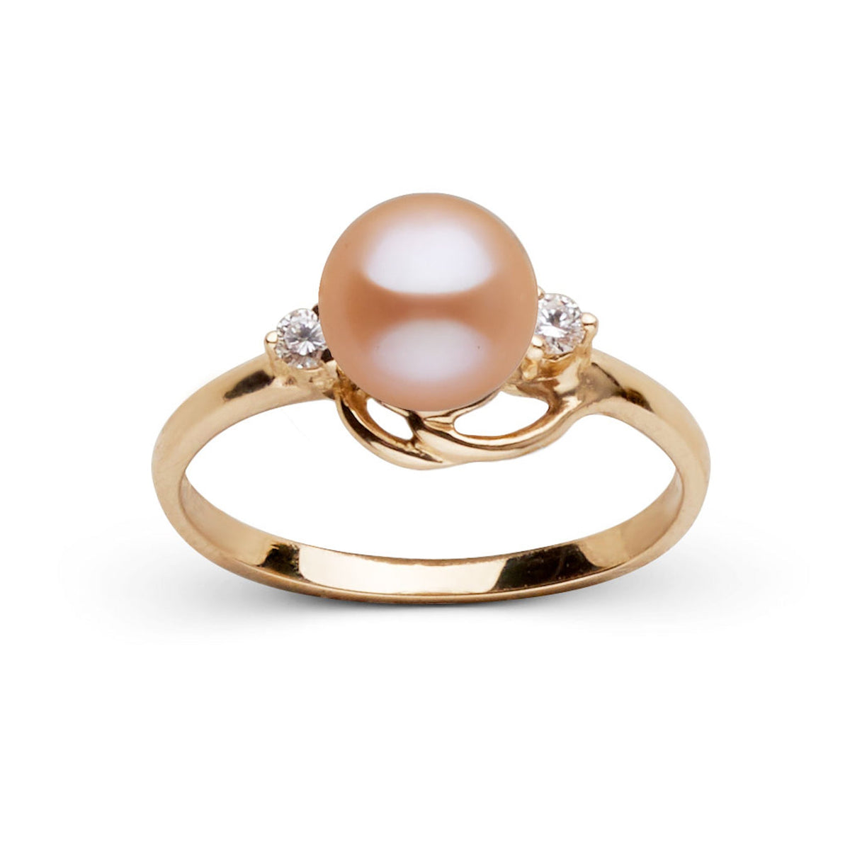 Tiara Collection Pink Freshadama Pearl & Diamond Ring, 6.5–7.0 mm