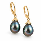 Manea Baroque Tahitian Pearl Drop Earrings, 10–13mm, in 925 Sterling Silver