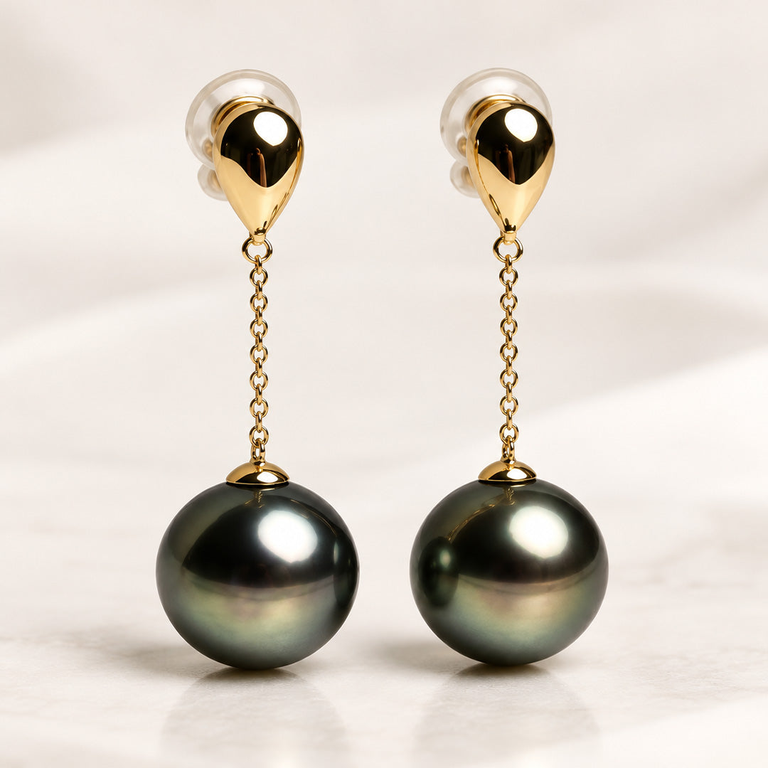 Moana 16mm Iridescent Peacock Shell Pearl Drop Earrings
