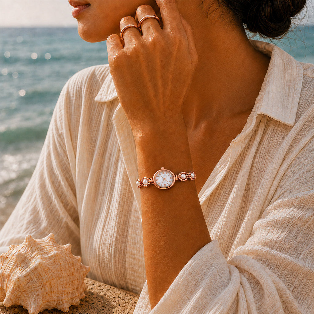 Hina Elegant Rose Pearl Watch
