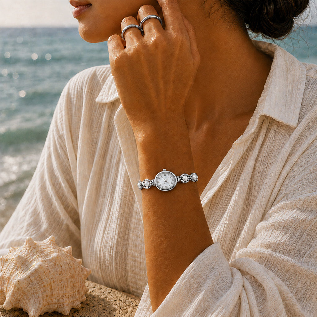 Hina Pearl Silver Watch