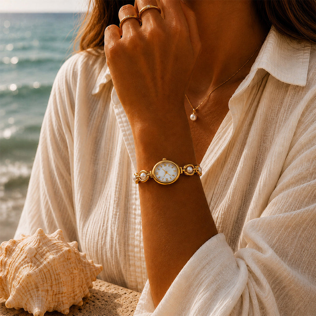 Hina Pearl Gold Watch