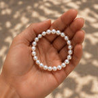 Mahana 7–8mm White Baroque Freshwater Pearl Bracelet – Elegant Natural Pearl Jewelry