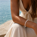Mahana 7–8mm White Baroque Freshwater Pearl Bracelet – Elegant Natural Pearl Jewelry