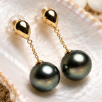 Moana 16mm Iridescent Peacock Shell Pearl Drop Earrings
