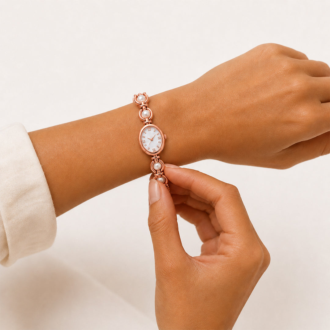 Hina Elegant Rose Pearl Watch