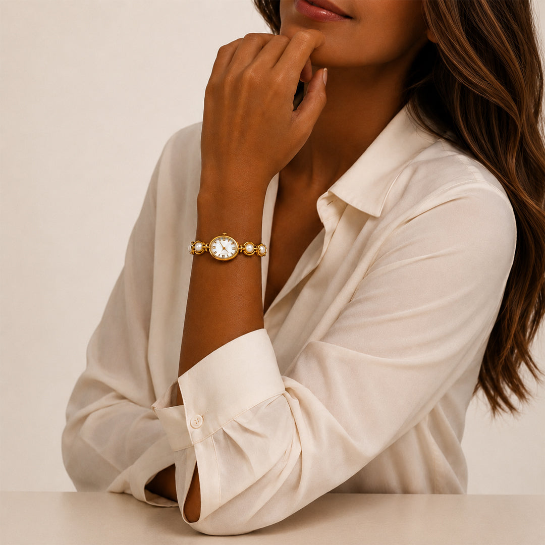 Hina Pearl Gold Watch