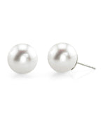 Elegant 7.0–8.0mm White South Sea Round Pearl Stud Earrings