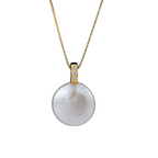 Natural Freshwater Pearl 12.0–13.0mm Large Baroque Button Pendant