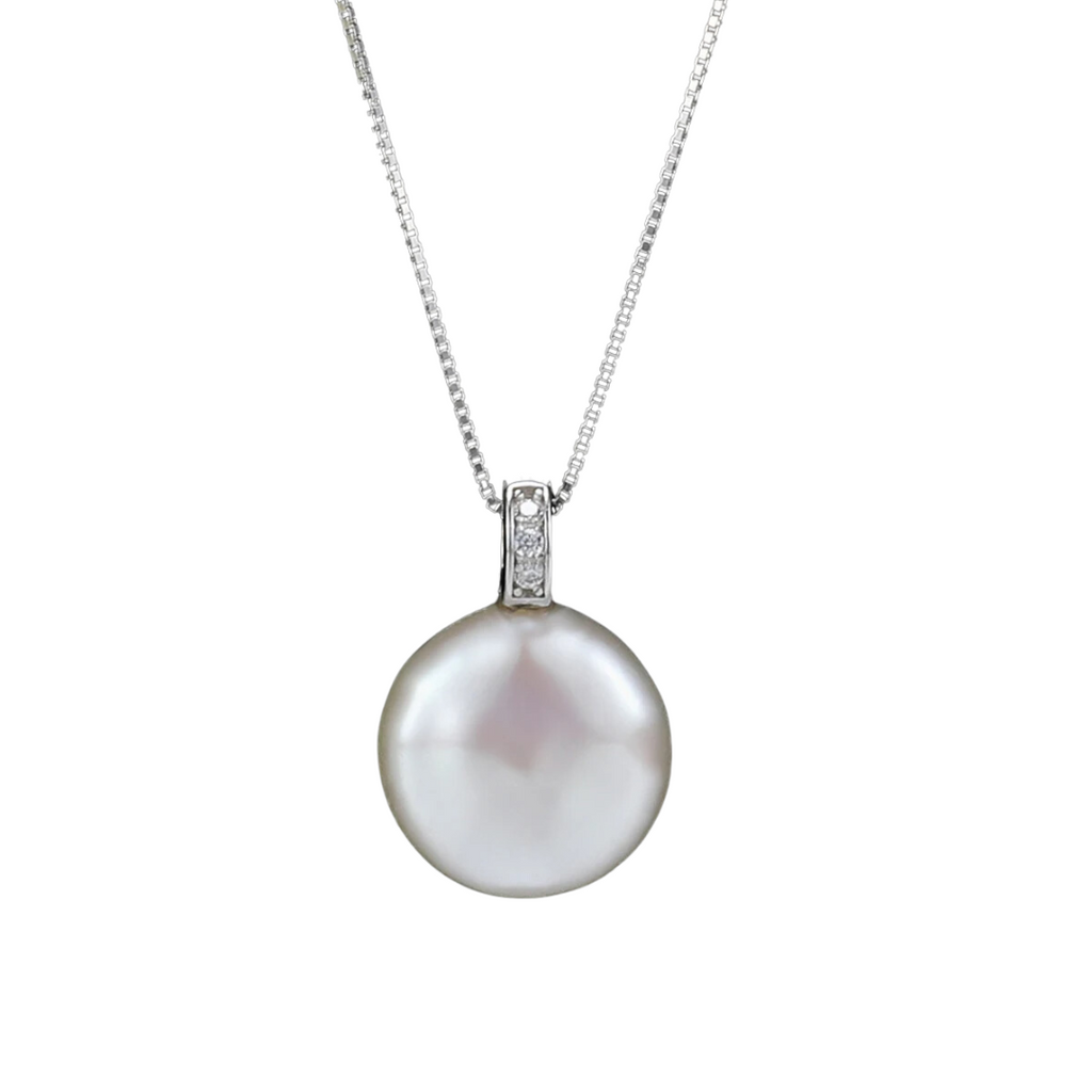Natural Freshwater Pearl 12.0–13.0mm Large Baroque Button Pendant