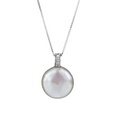 Natural Freshwater Pearl 12.0–13.0mm Large Baroque Button Pendant