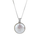 Natural Freshwater Pearl 12.0–13.0mm Large Baroque Button Pendant