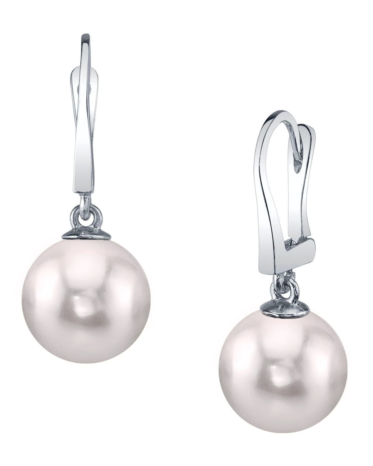 Classic Japanese Akoya Pearl Dangle Earrings, 7.0–8.0mm