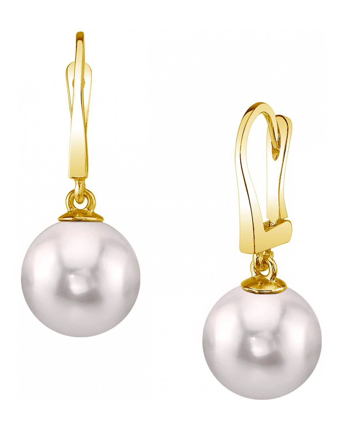 Classic Japanese Akoya Pearl Dangle Earrings, 7.0–8.0mm