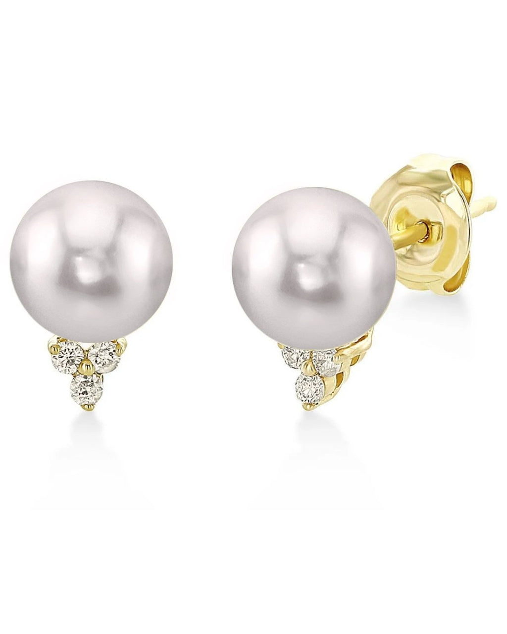 Elegant 7.0–8.0mm Akoya Pearl & CZ Grace Earrings