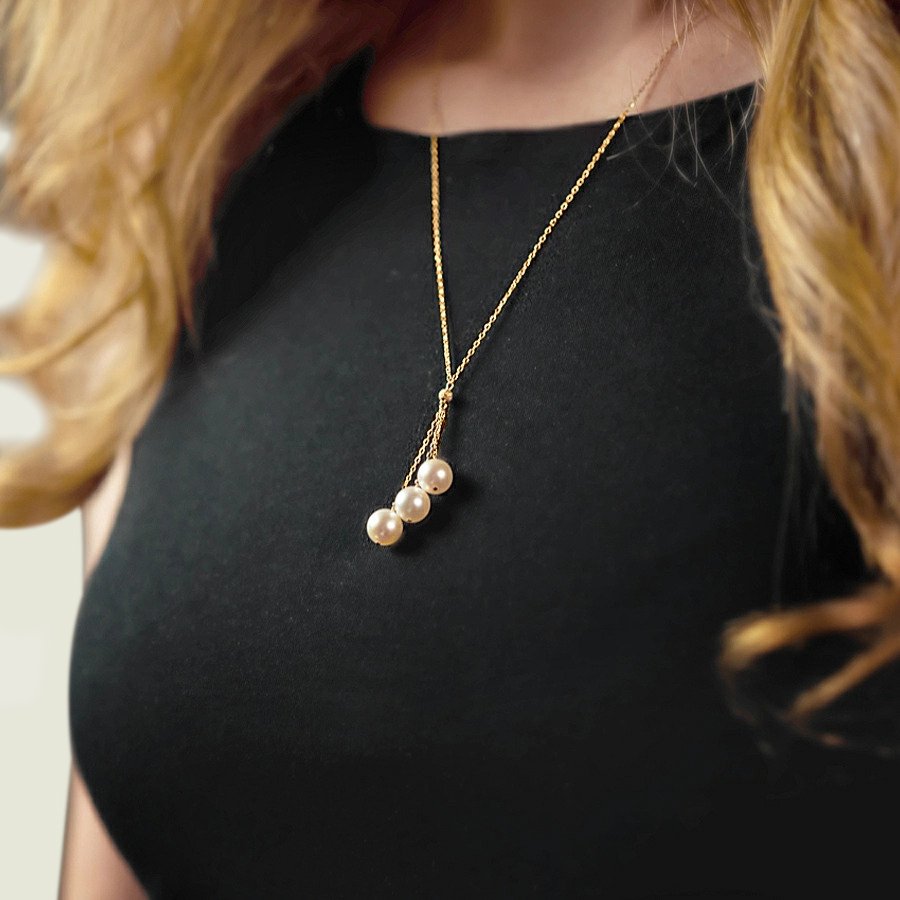 Elegant Gold Freshwater Pearl & Tincup Jasper Pendant, 9.0–11.0mm