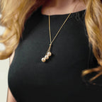 Elegant Gold Freshwater Pearl & Tincup Jasper Pendant, 9.0–11.0mm