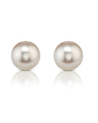 Hanadama Akoya Pearl Stud Earrings – Round 7.0–8.0mm Pearls