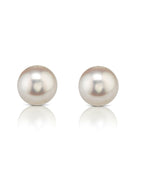 Exquisite Hanadama Akoya Round Pearl Stud Earrings, 7.0–8.0mm
