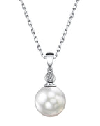 Elegant White South Sea Pearl Bezel Pendant, 9.0–11.0 mm