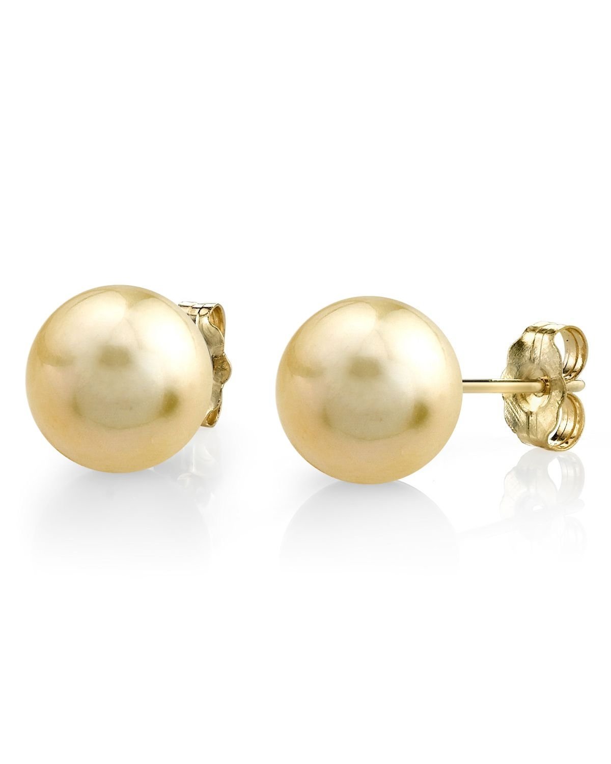 Champagne Gold South Sea Pearl Stud Earrings, 7.0–8.0mm